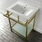 Kingston Brass VPB24187W17 24-Inch Ceramic Console Sink (1-Hole), White/Brushed Brass VPB24187W17 - alternate 5